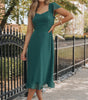 Robe Midi Plissée à Dos Nu Volantée