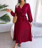 Robe Plissée avec Détail Nœud pour Femmes