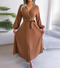Robe Plissée avec Détail Nœud pour Femmes