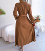 Robe Plissée avec Détail Nœud pour Femmes