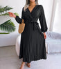 Robe Plissée avec Détail Nœud pour Femmes