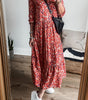 Robe Maxi Plissée Décolleté en V pour Femmes