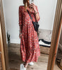 Robe Maxi Plissée Décolleté en V pour Femmes