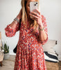 Robe Maxi Plissée Décolleté en V pour Femmes