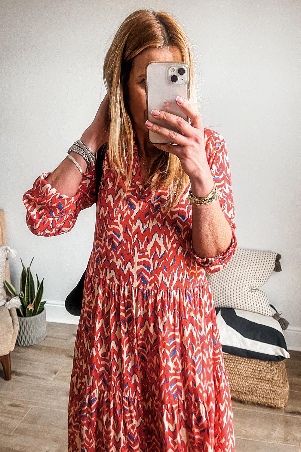 Robe Maxi Plissée Décolleté en V pour Femmes