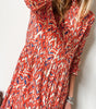 Robe Maxi Plissée Décolleté en V pour Femmes