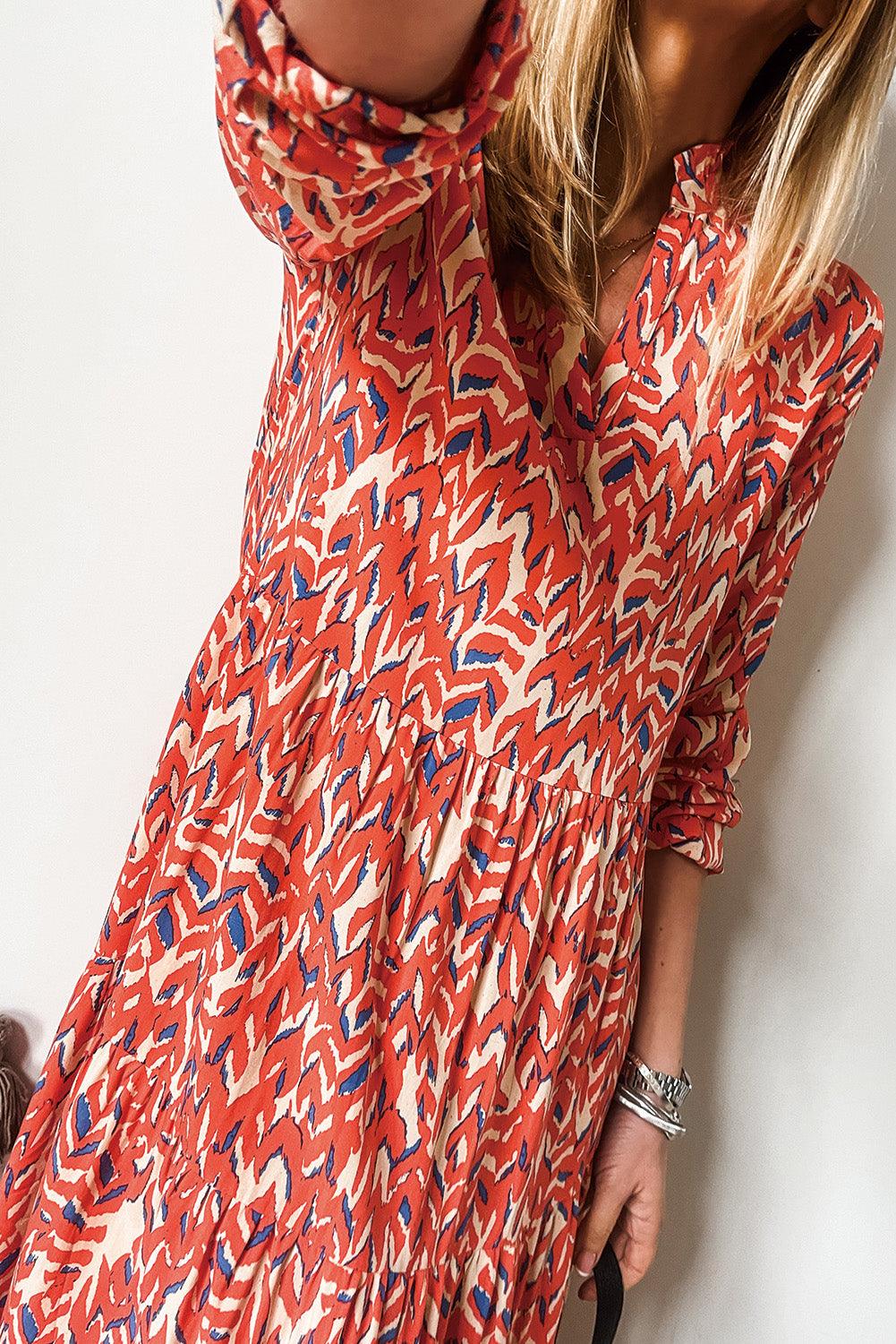 Robe Maxi Plissée Décolleté en V pour Femmes