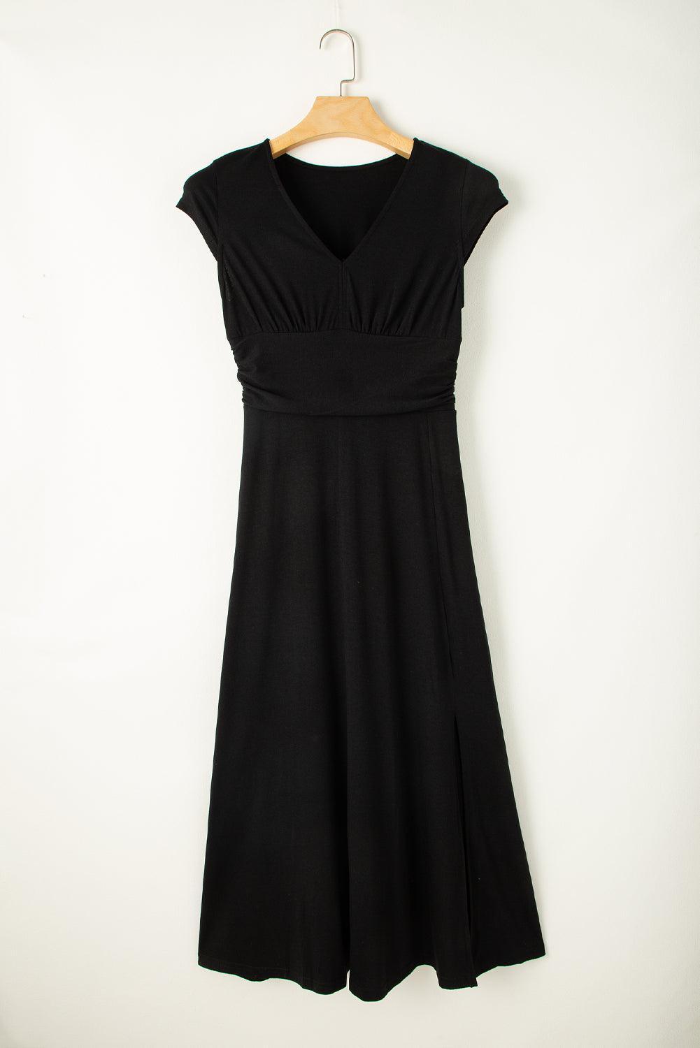 Robe Maxi Plissée Décolleté en V pour Femmes