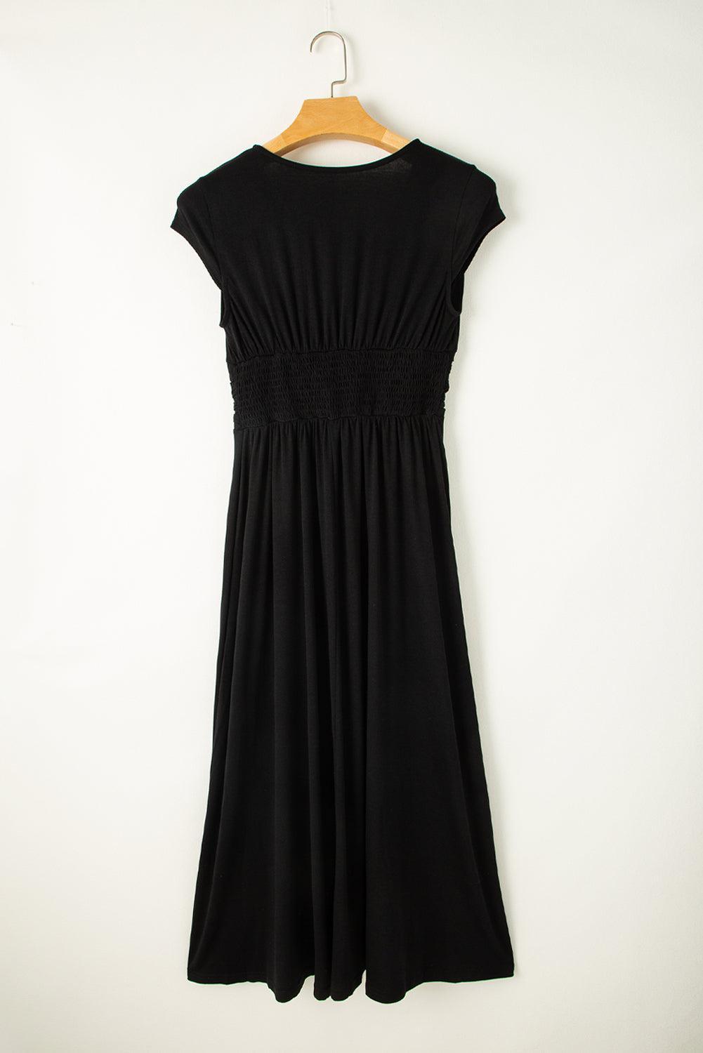 Robe Maxi Plissée Décolleté en V pour Femmes