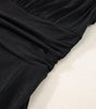 Robe Maxi Plissée à Col V avec Manches Courtes