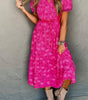 Robe Midi Plissée à Motif Floral pour Femmes