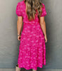 Robe Midi Plissée à Motif Floral pour Femmes