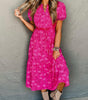 Robe Midi Plissée à Motif Floral pour Femmes