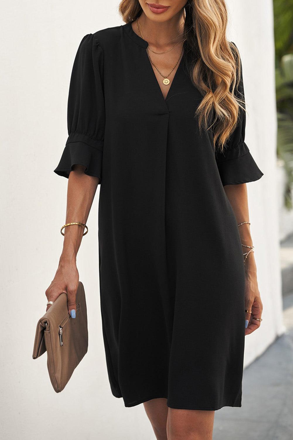 Robe Shift Manches Volantes pour Femmes