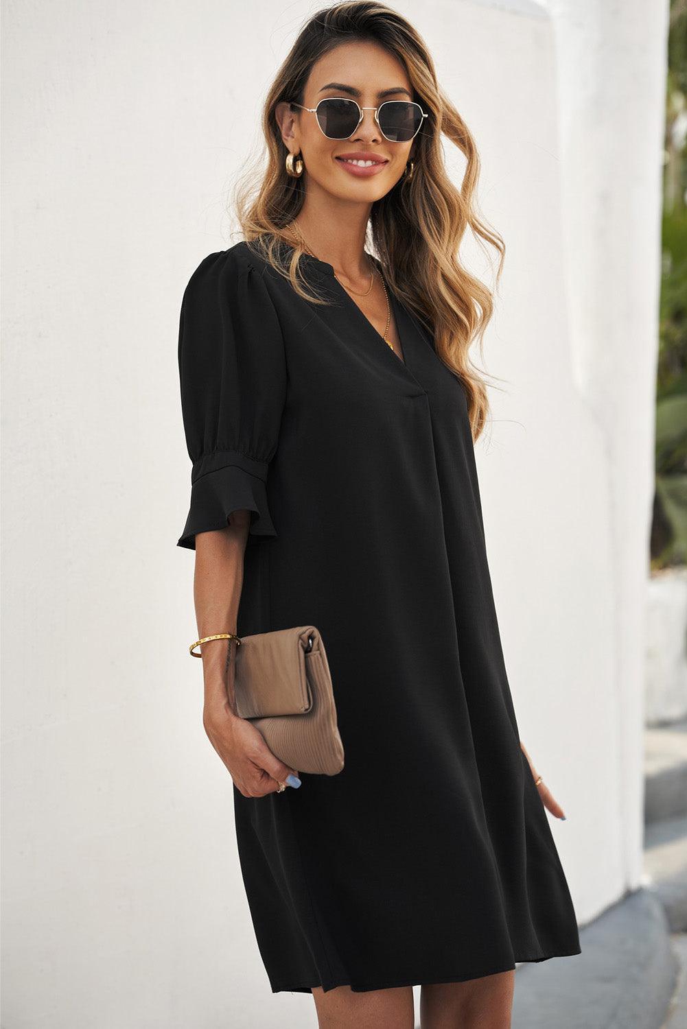 Robe Shift Manches Volantes pour Femmes