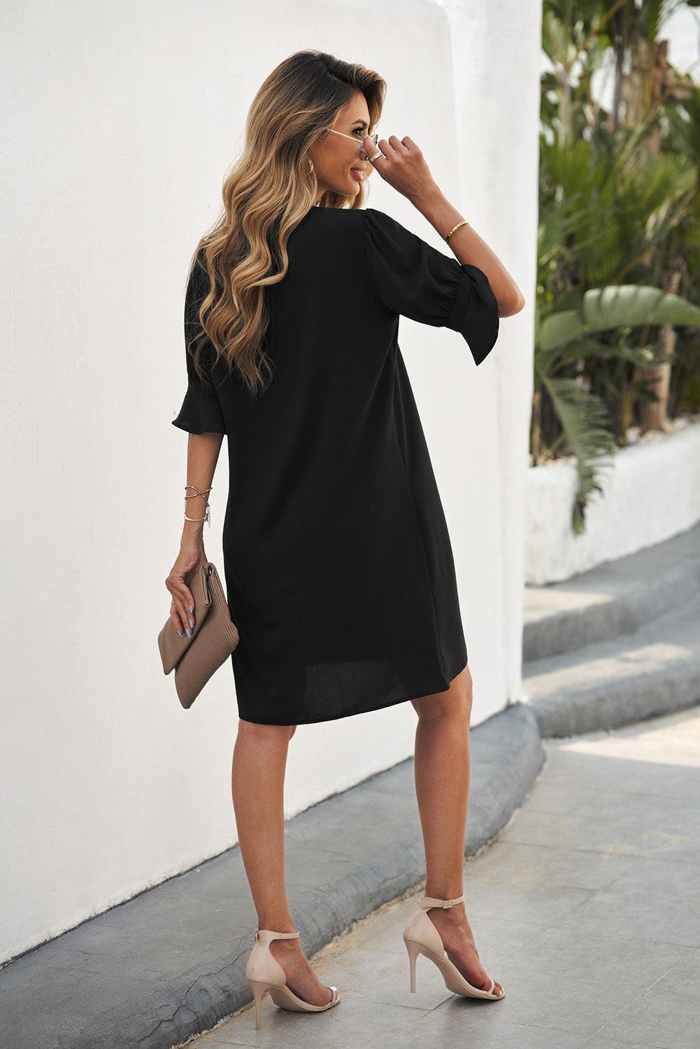 Robe Shift Manches Volantes pour Femmes