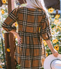 Robe Babydoll Empire à Carreaux pour Femmes