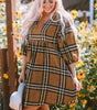 Robe Babydoll Empire à Carreaux pour Femmes