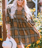Robe Babydoll Empire à Carreaux pour Femmes