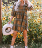 Robe Babydoll Empire à Carreaux pour Femmes