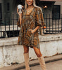 Robe Babydoll Empire à Carreaux pour Femmes
