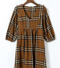 Robe Babydoll Empire à Carreaux pour Femmes