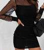 Robe à Pois avec Col à Franges pour Femmes