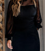 Robe à Pois avec Col à Franges pour Femmes