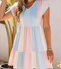 Robe Mini à Motif Rayé pour Femmes