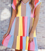 Robe Mini à Motif Rayé pour Femmes