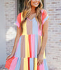 Robe Mini à Motif Rayé pour Femmes