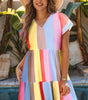 Robe Mini à Motif Rayé pour Femmes
