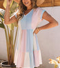 Robe Mini à Motif Rayé pour Femmes
