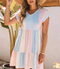 Robe Mini à Motif Rayé pour Femmes