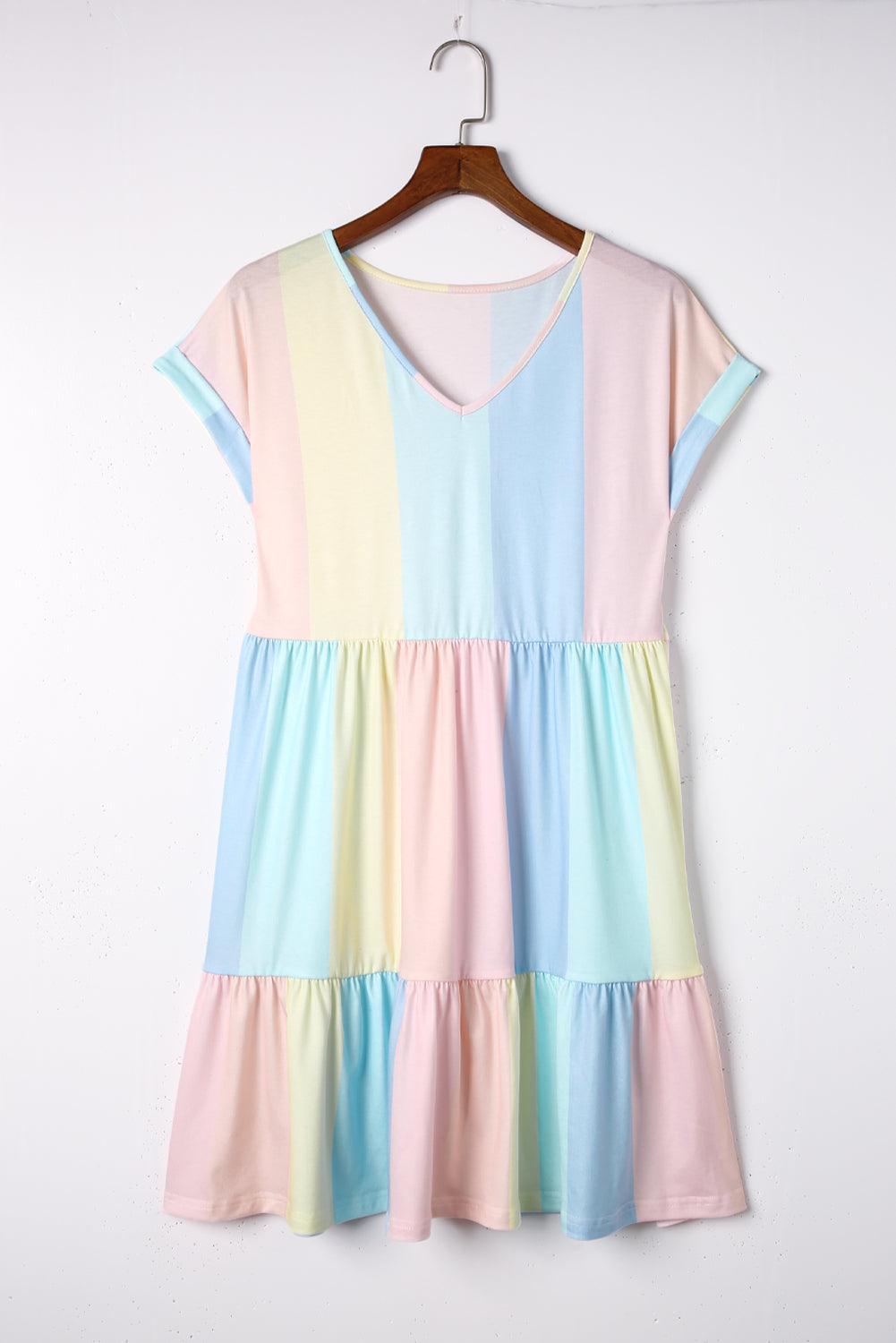 Robe Mini à Motif Rayé pour Femmes
