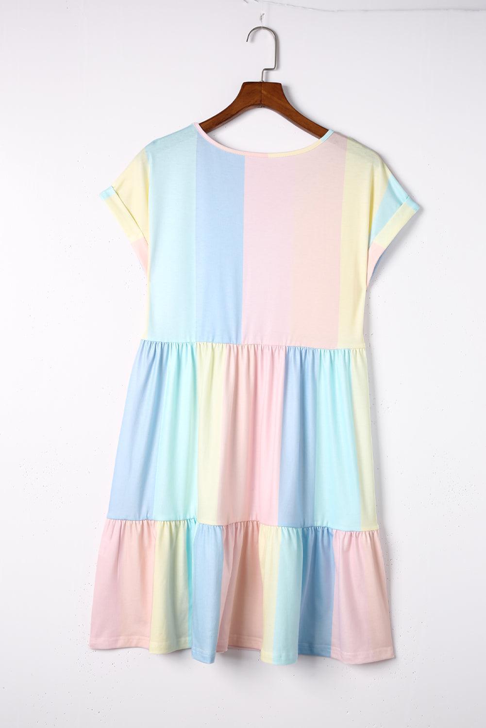 Robe Mini à Motif Rayé pour Femmes