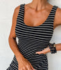 Robe Mini Sans Manches Rayée pour Femmes
