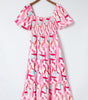 Robe Midi Rayée à Volants pour Femmes