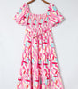 Robe Midi Rayée à Volants pour Femmes