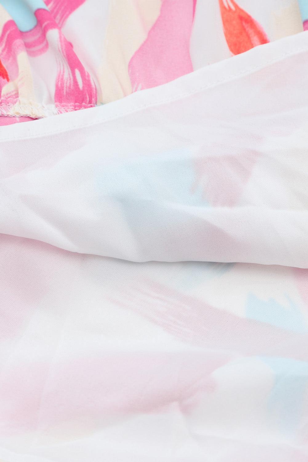 Robe Midi Rayée à Volants pour Femmes