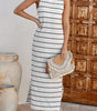 Robe Maxi Rayée avec Dos Ouvert pour Femmes