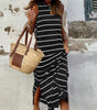 Robe Maxi Rayée avec Dos Ouvert pour Femmes