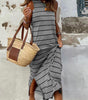 Robe Maxi Rayée avec Dos Ouvert pour Femmes