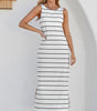 Robe Maxi Rayée avec Dos Ouvert pour Femmes