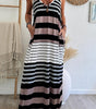 Robe Maxi Rayée avec Décolleté en V pour Femmes