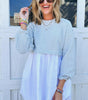 Robe Mini Rayée à Taille Haute pour Femmes