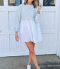 Robe Mini Rayée à Taille Haute pour Femmes