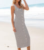 Robe Maxi Sans Manches Rayée pour Femmes