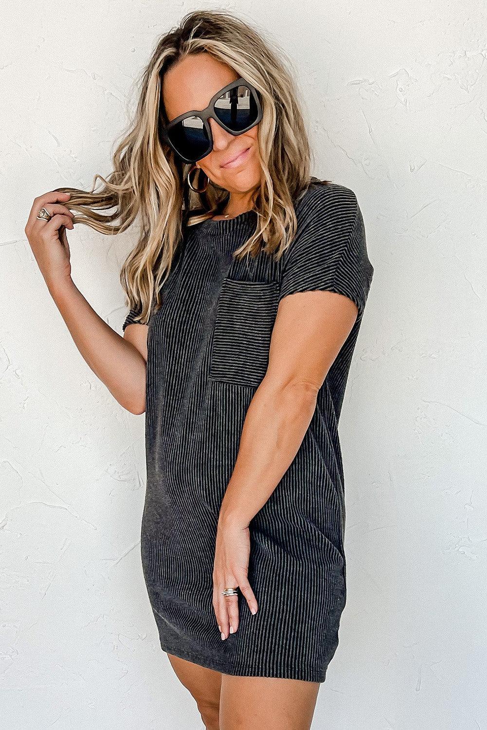 Robe T-shirt Rayée pour Femmes