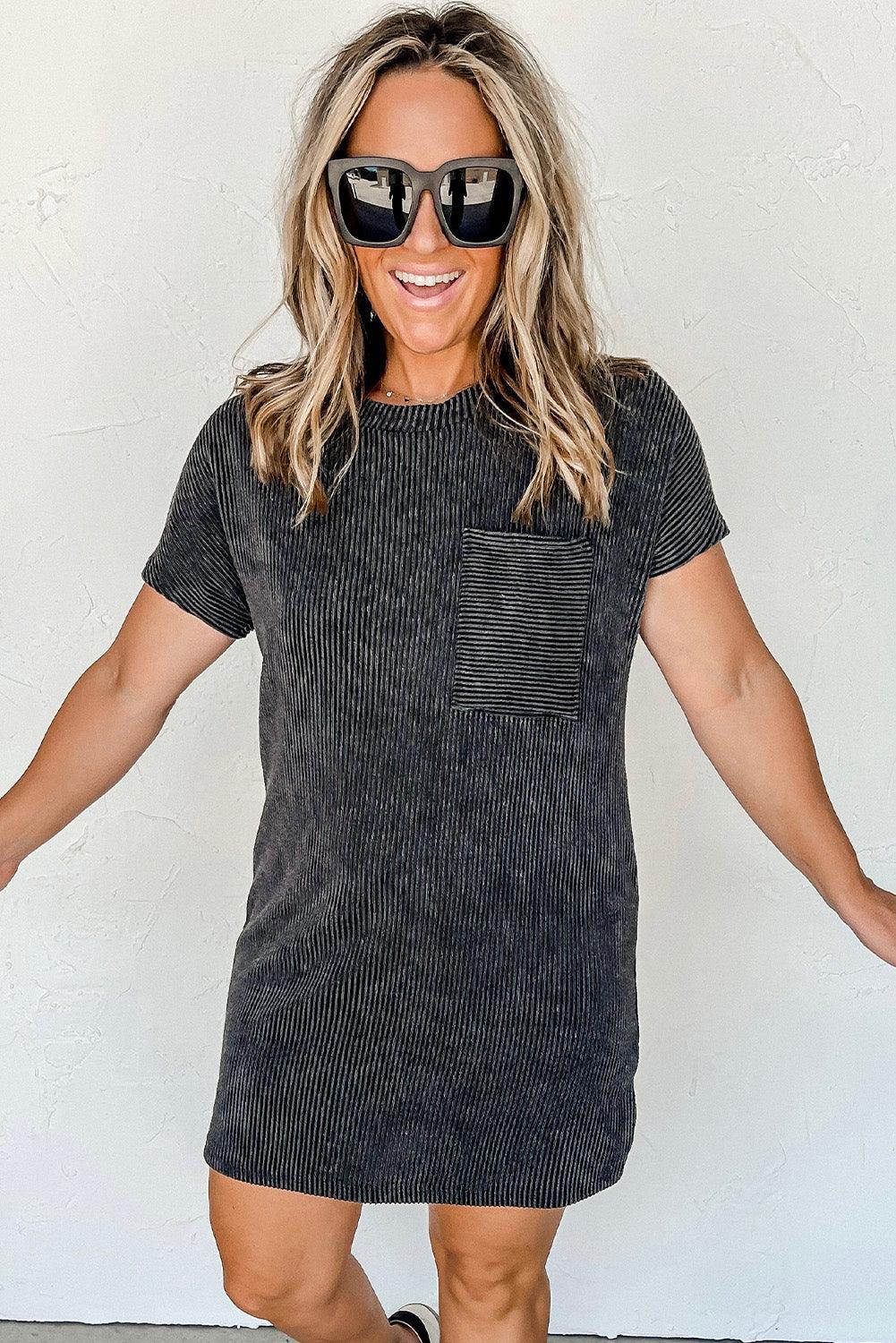 Robe T-shirt Rayée pour Femmes